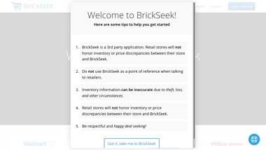 is brickseek Up or Down