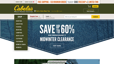 is cabelas Up or Down