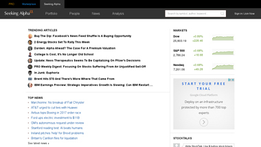 is seekingalpha Up or Down