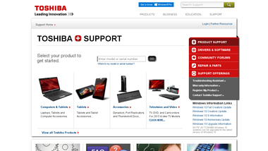 is support.toshiba Up or Down
